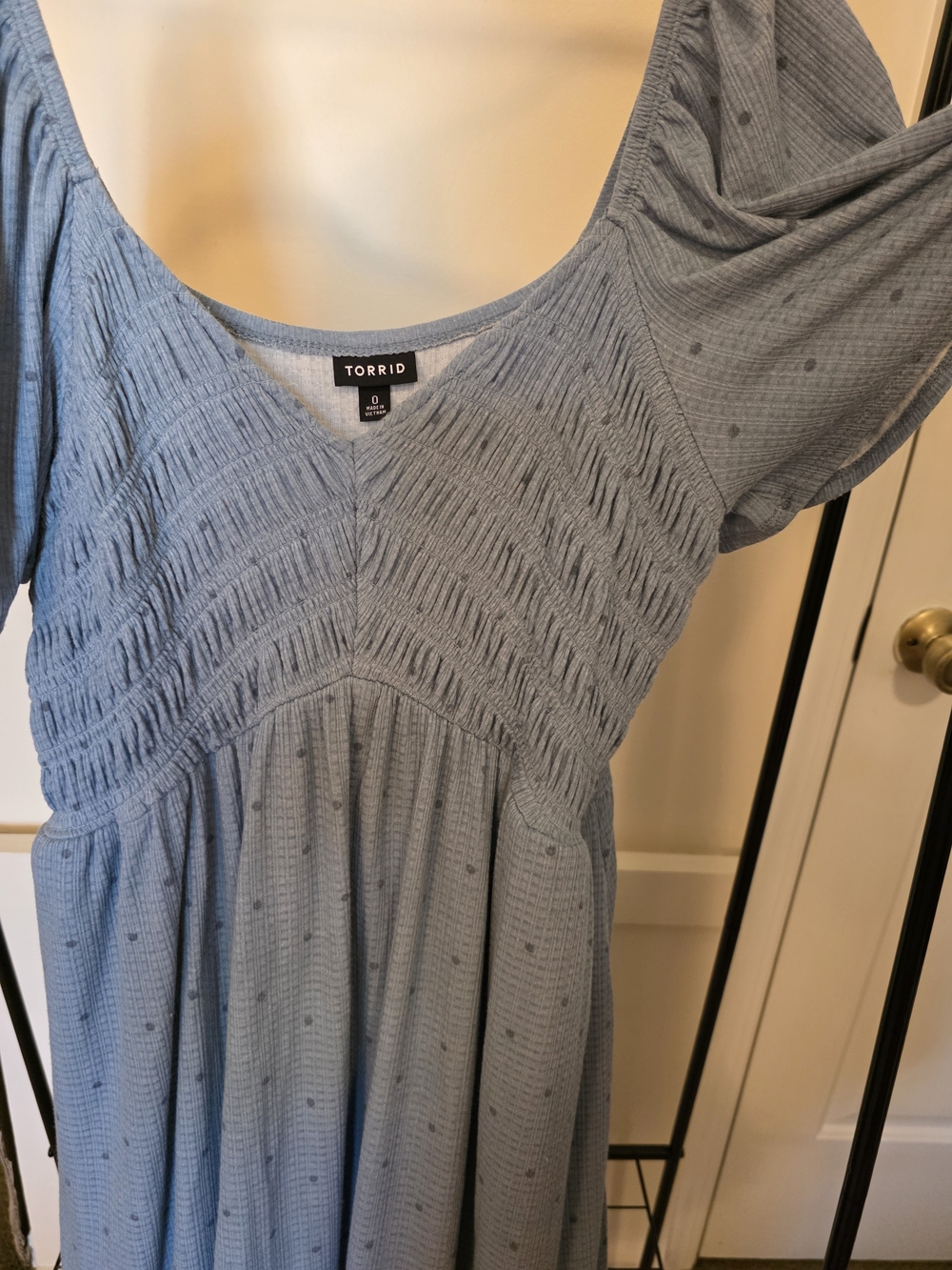 Torrid Blue Polka Dot Tiered Ruffle Dress Size 0